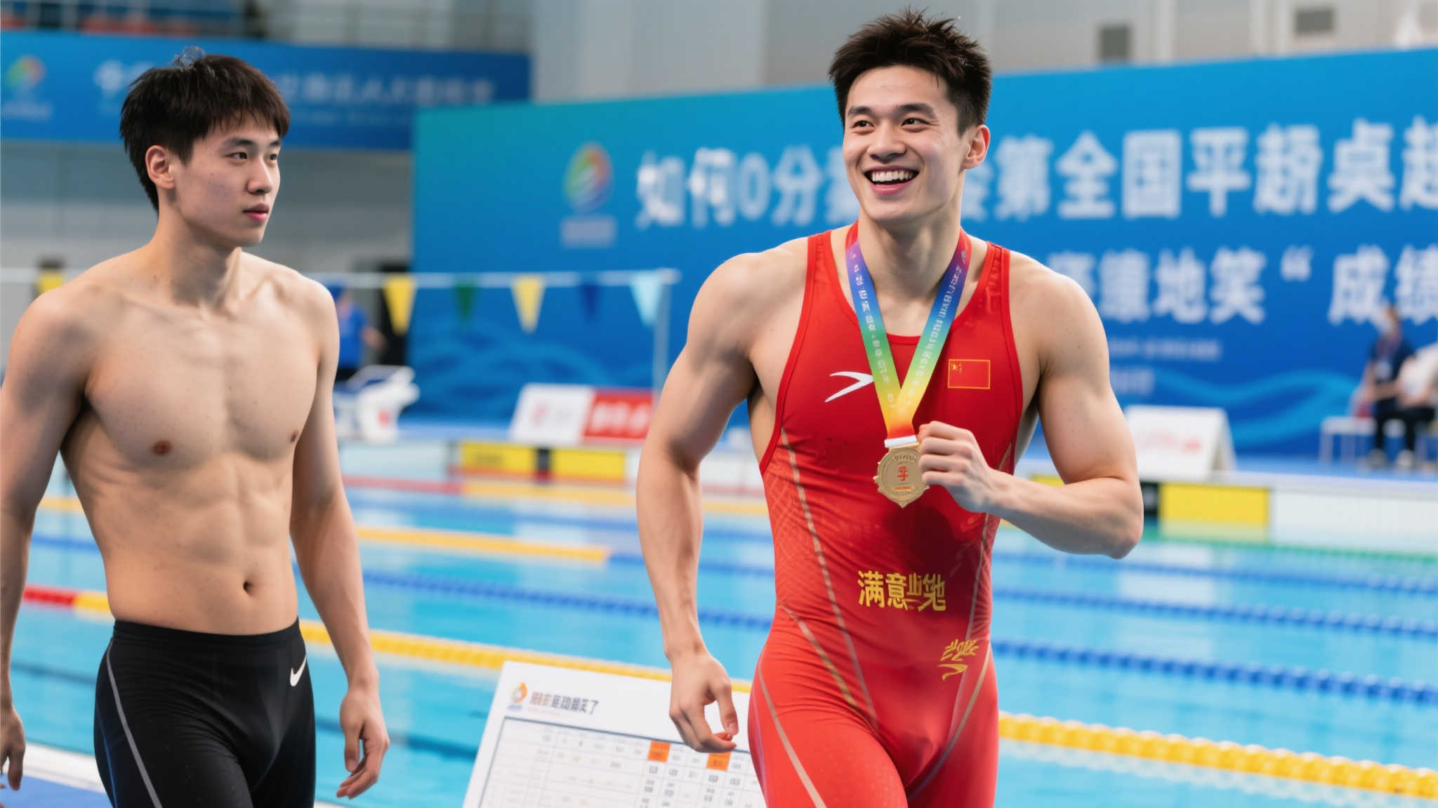 覃海洋成绩出炉,露出满意笑容 覃海洋成绩出炉,露出满意笑容